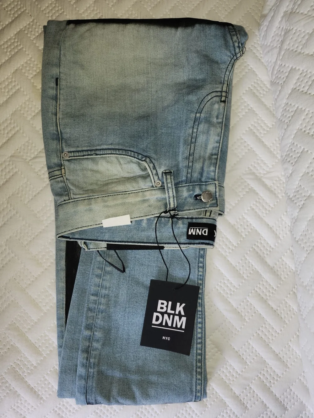 BLK DNM Men’s Light Blue to Black Dip-Dye Skinny Jeans